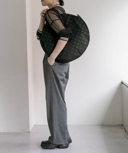 A4尺寸適用/防水/雙肩/點點圖案/復古/復刻 圓形大號手提包