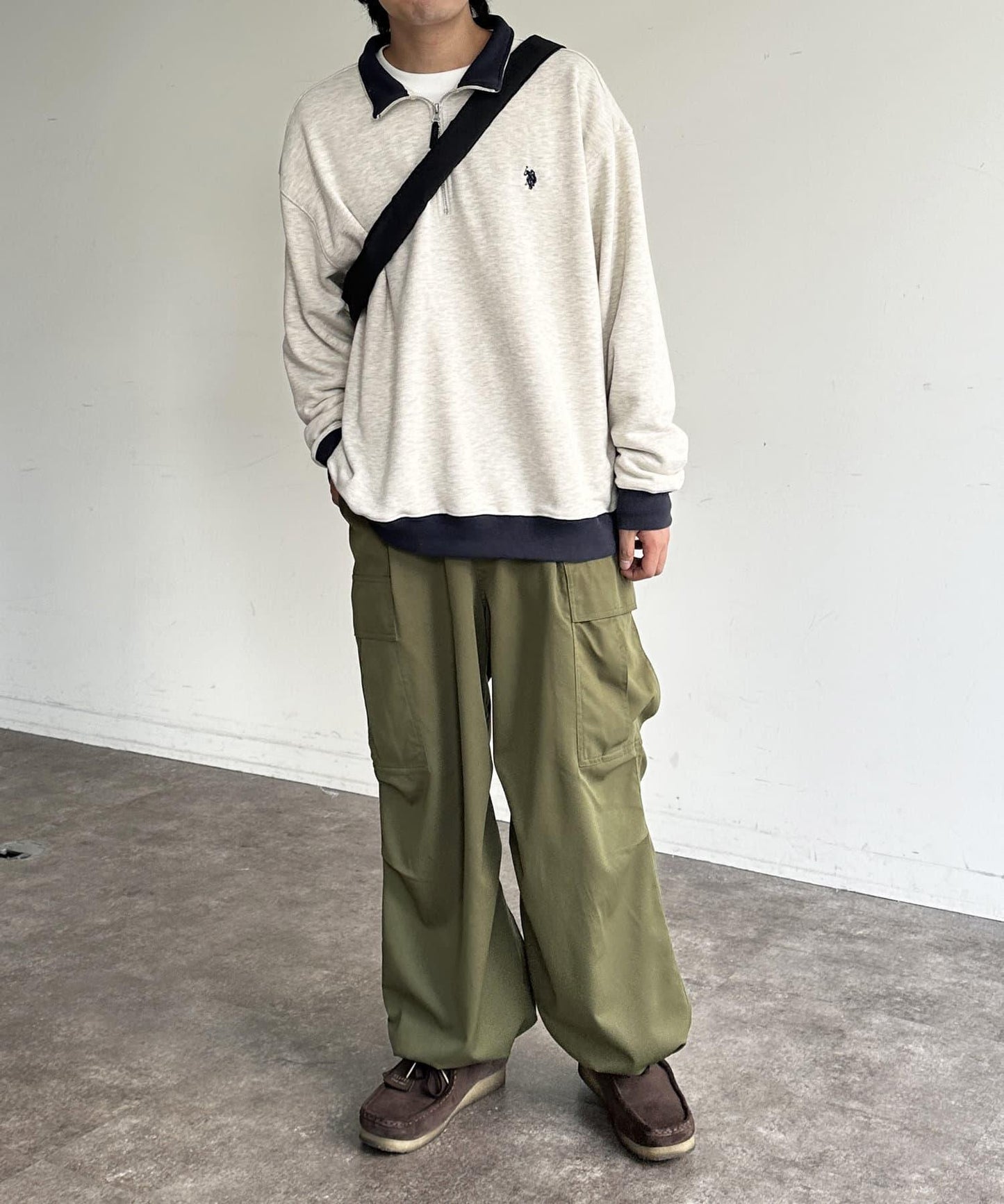 【美國馬球協會】裡毛半拉鍊套頭衫