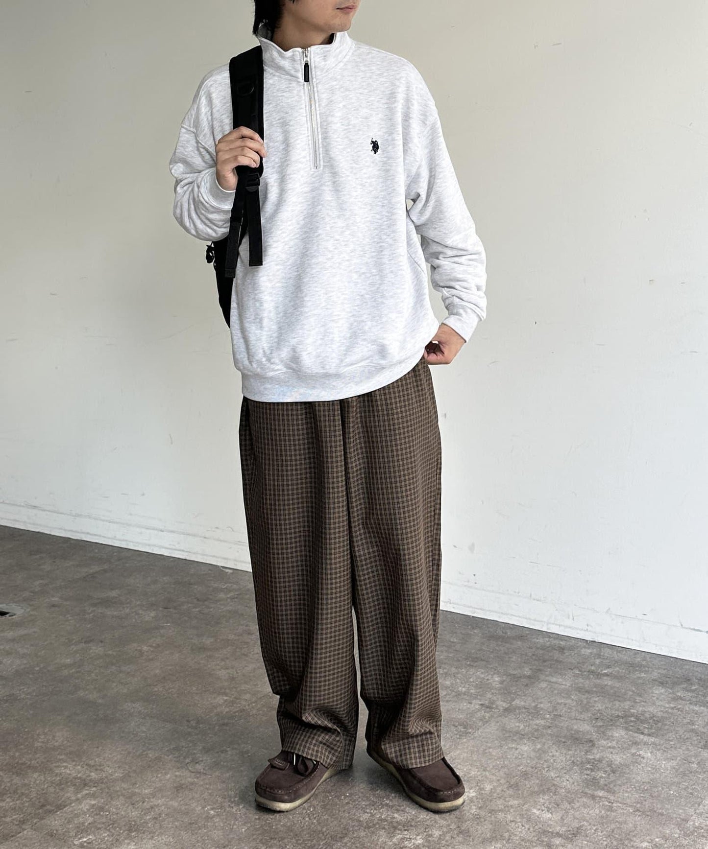 【美國馬球協會】裡毛半拉鍊套頭衫