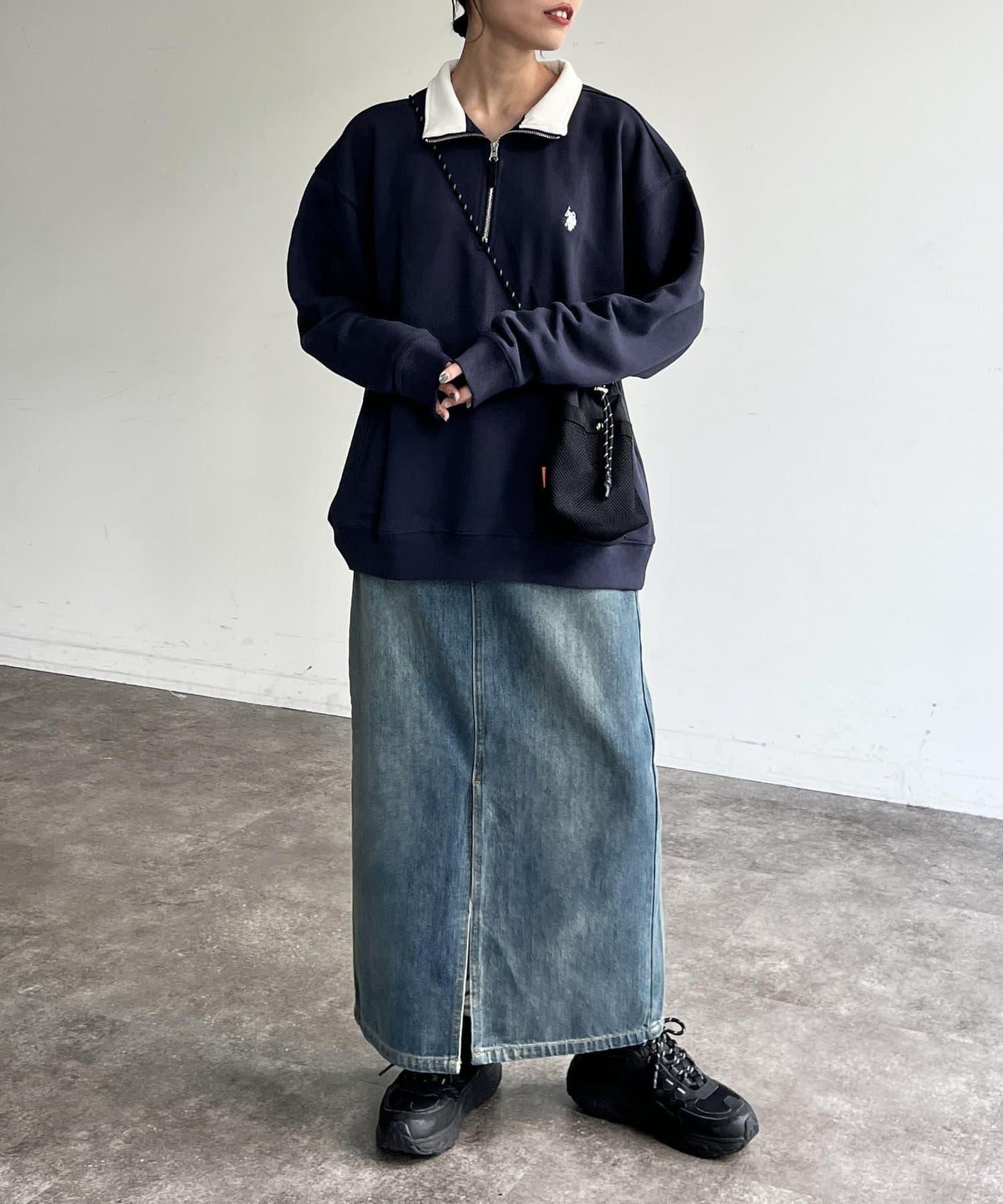 【美國馬球協會】裡毛半拉鍊套頭衫