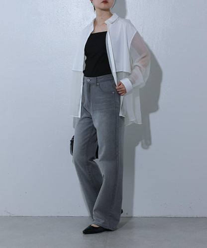寬鬆直筒牛仔褲