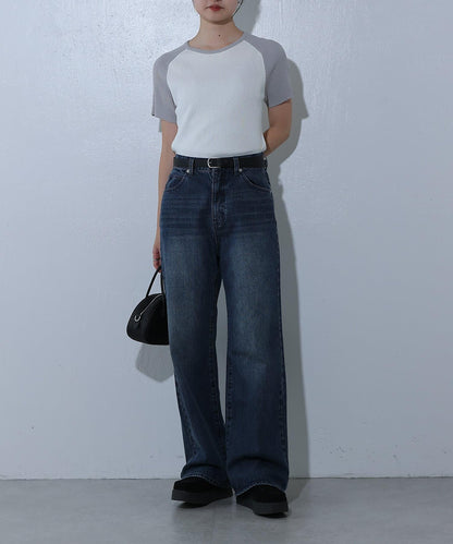 寬鬆直筒牛仔褲