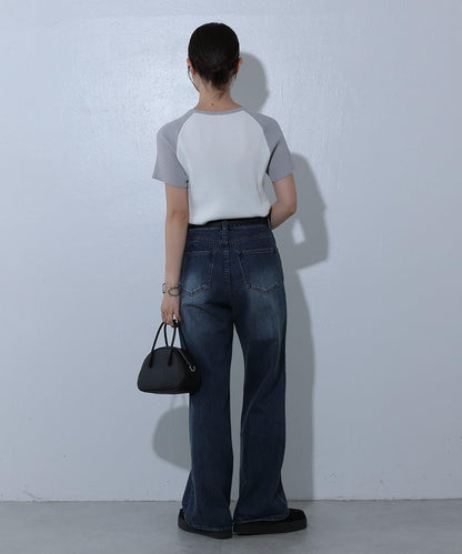 寬鬆直筒牛仔褲