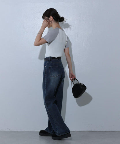 寬鬆直筒牛仔褲