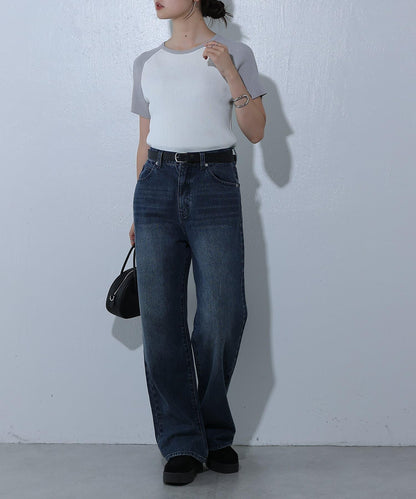 寬鬆直筒牛仔褲