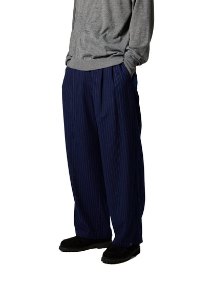 研究過的修身褲/T/R/W混紡條紋緞褲