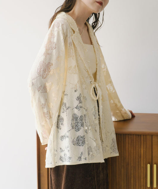 【2024AW】可逆拼接蕾絲夾克