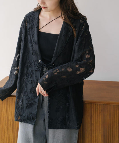 【2024AW】可逆拼接蕾絲夾克