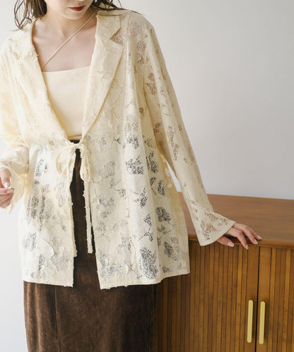 【2024AW】可逆拼接蕾絲夾克