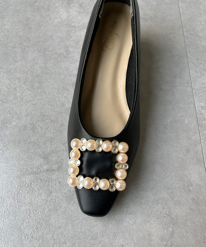 珍珠扣高跟鞋