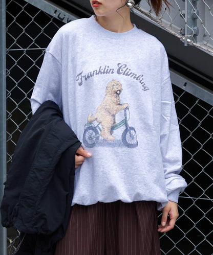 【Franklin Climbing】拉布拉多犬＆電動自行車圖案衛衣