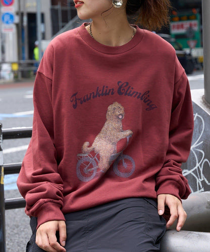 【Franklin Climbing】拉布拉多犬＆電動自行車圖案衛衣