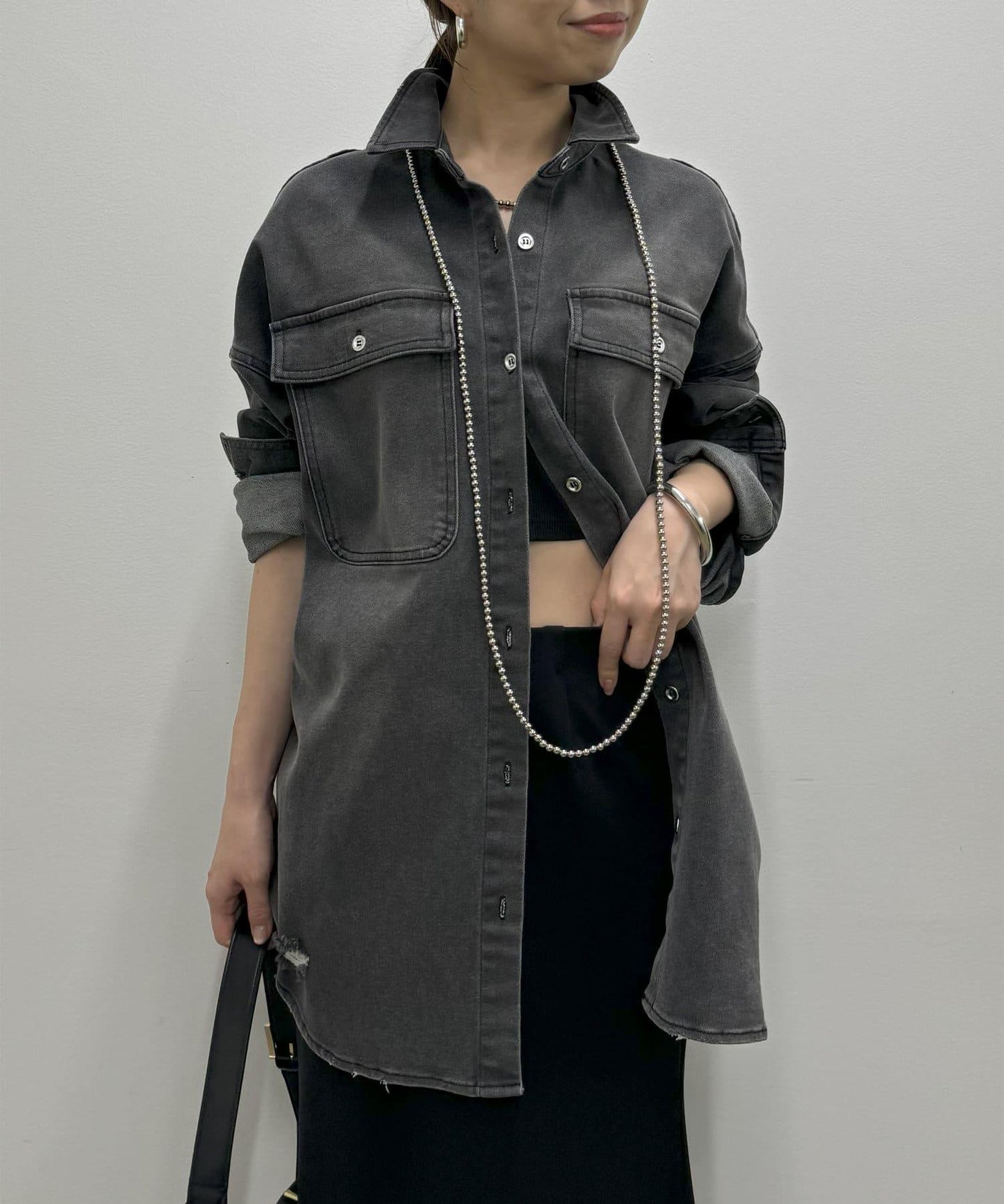 破洞牛仔襯衫