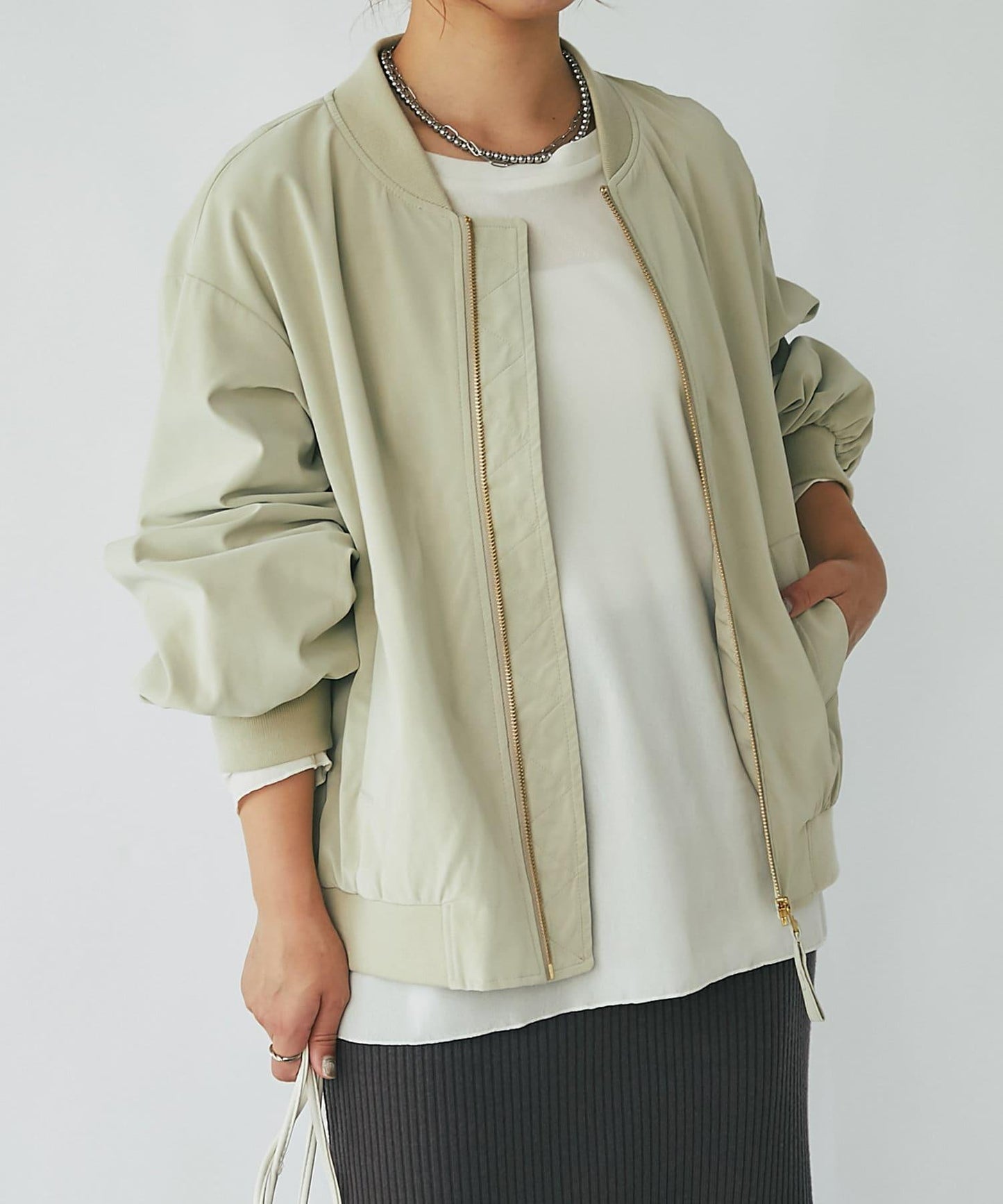 《長季節適用》仿皮夾克