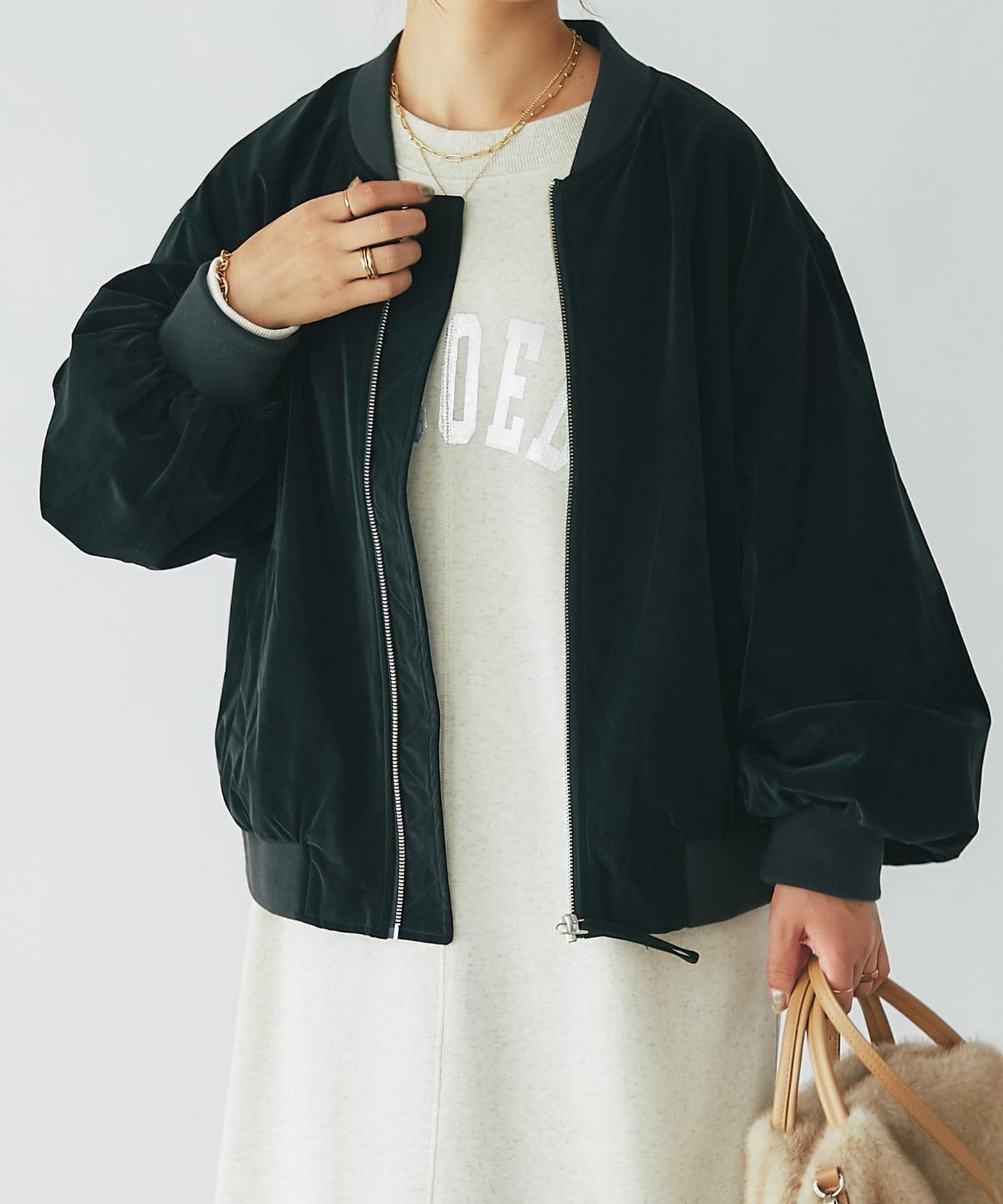 《長季節適用》仿皮夾克