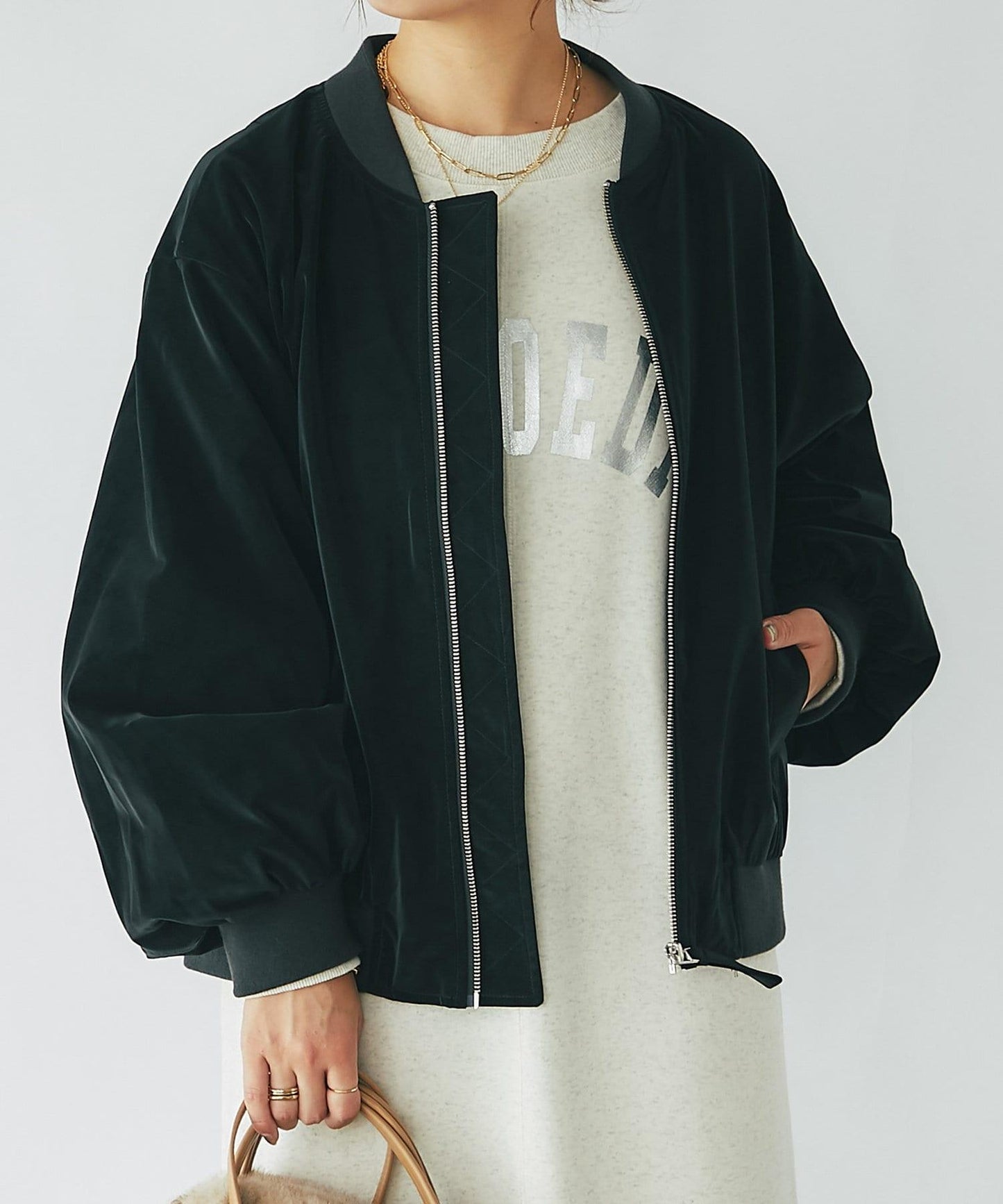 《長季節適用》仿皮夾克