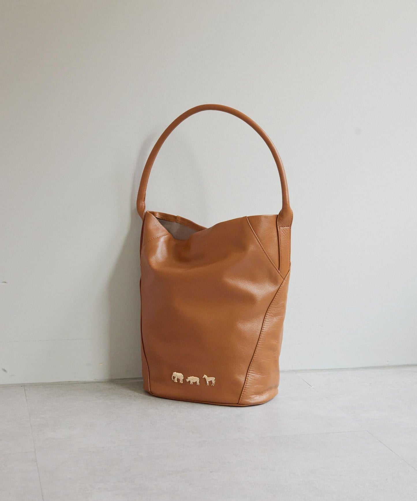 《顏色/真皮/動物圖案/大象/犀牛/斑馬》動物圖案桶包