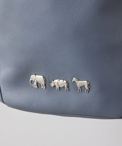 《顏色/真皮/動物圖案/大象/犀牛/斑馬》動物圖案桶包