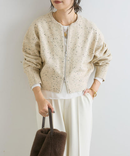 【可當開衫穿的】短款拉鍊針織衫