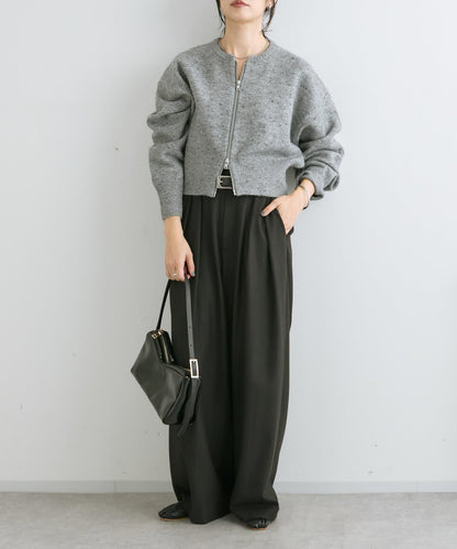 【可當開衫穿的】短款拉鍊針織衫