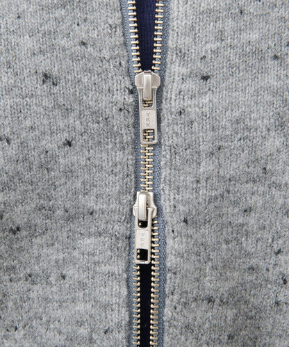 【可當開衫穿的】短款拉鍊針織衫