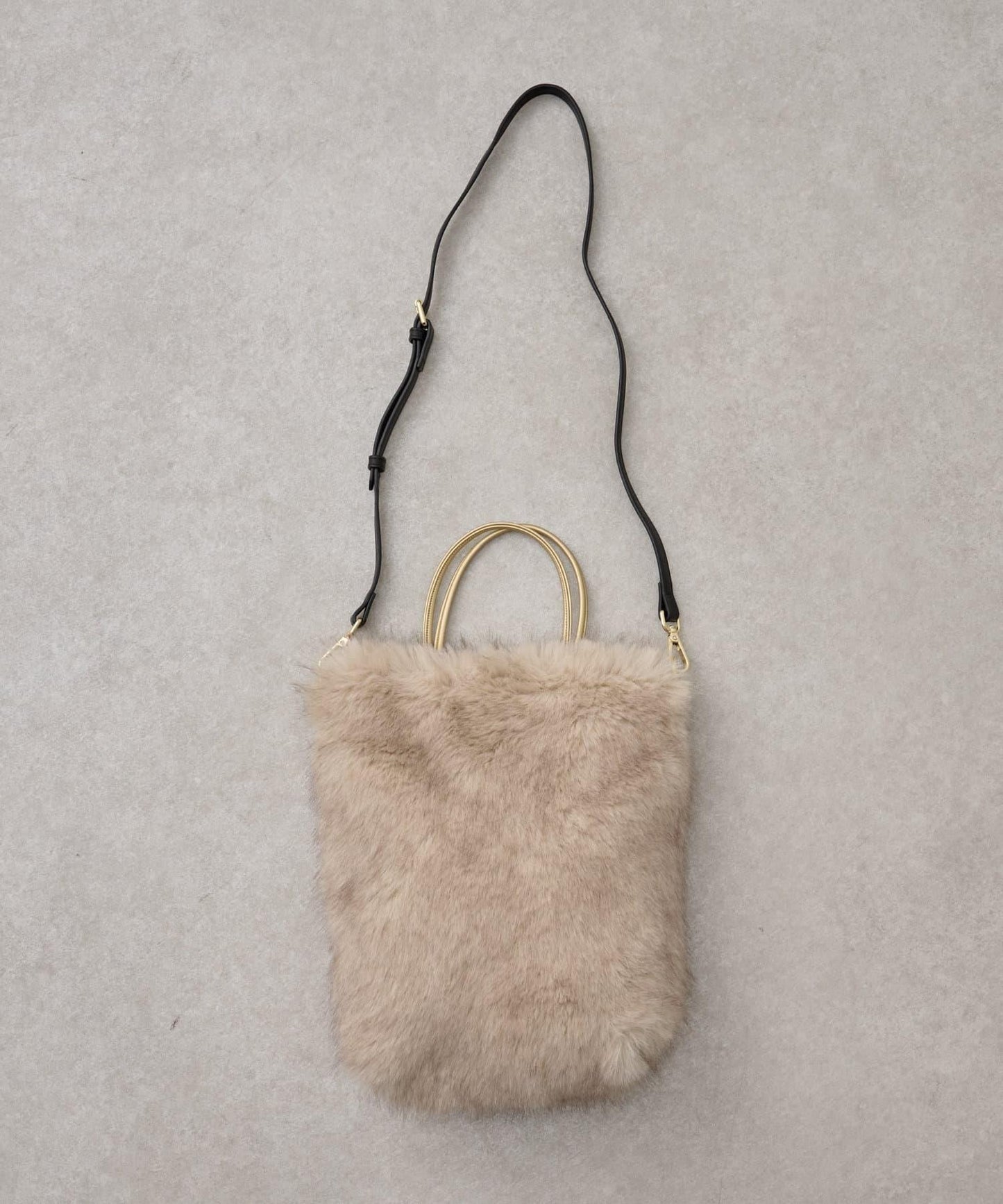 人造毛雙肩手提袋