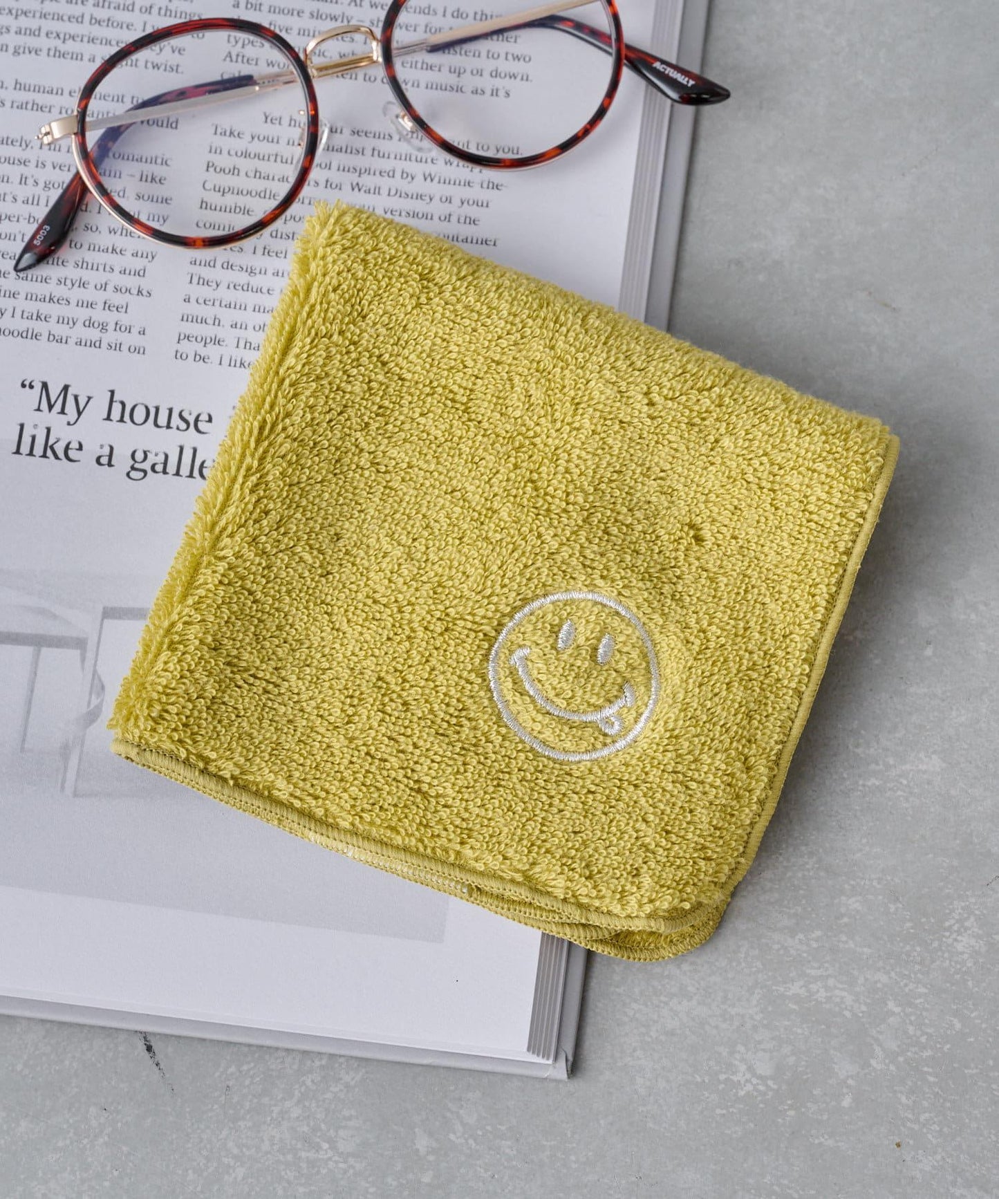 Smile 刺繡 毛巾手帕