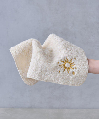 太陽和月亮 刺繡毛巾手帕