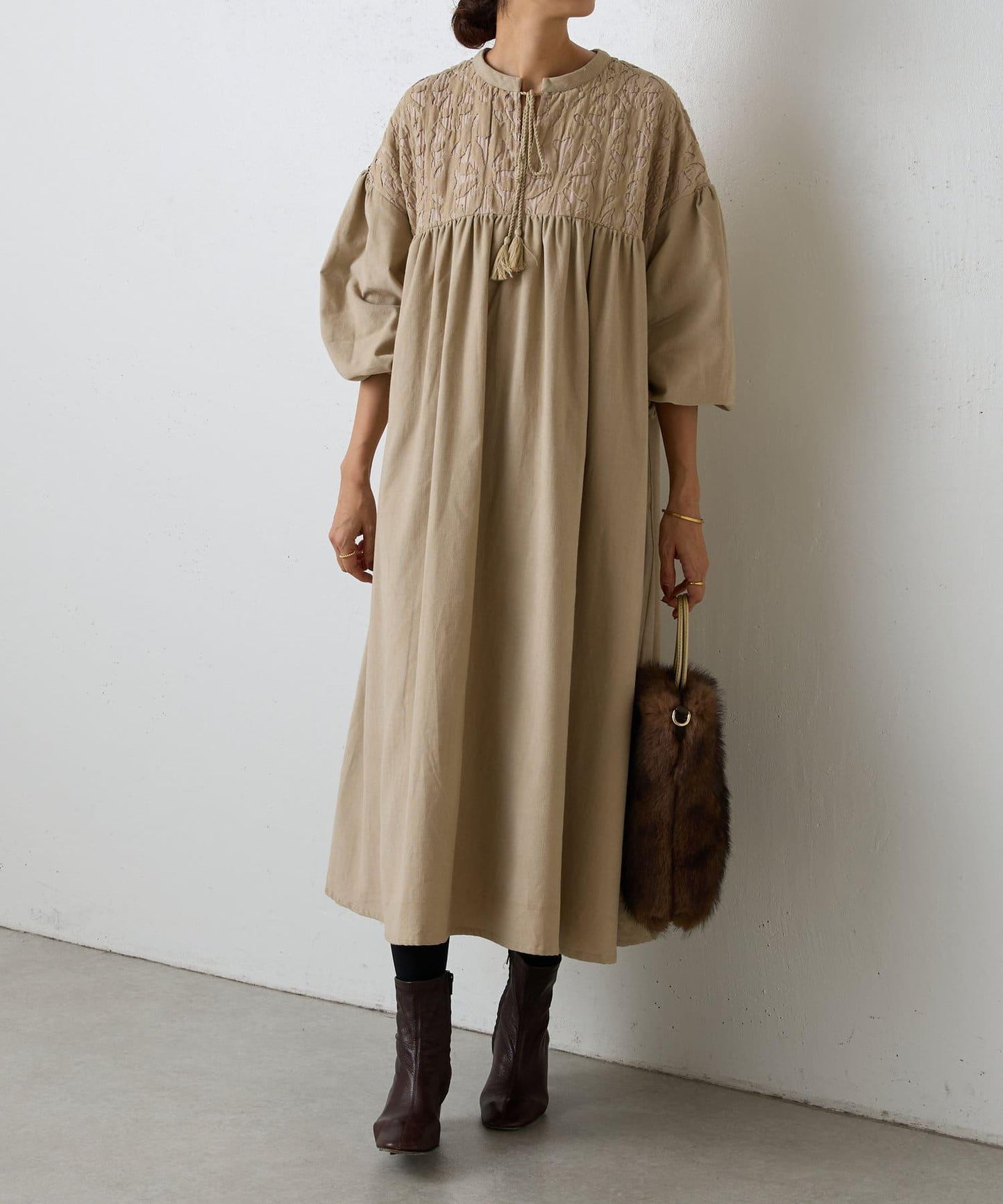 人造毛雙肩手提袋