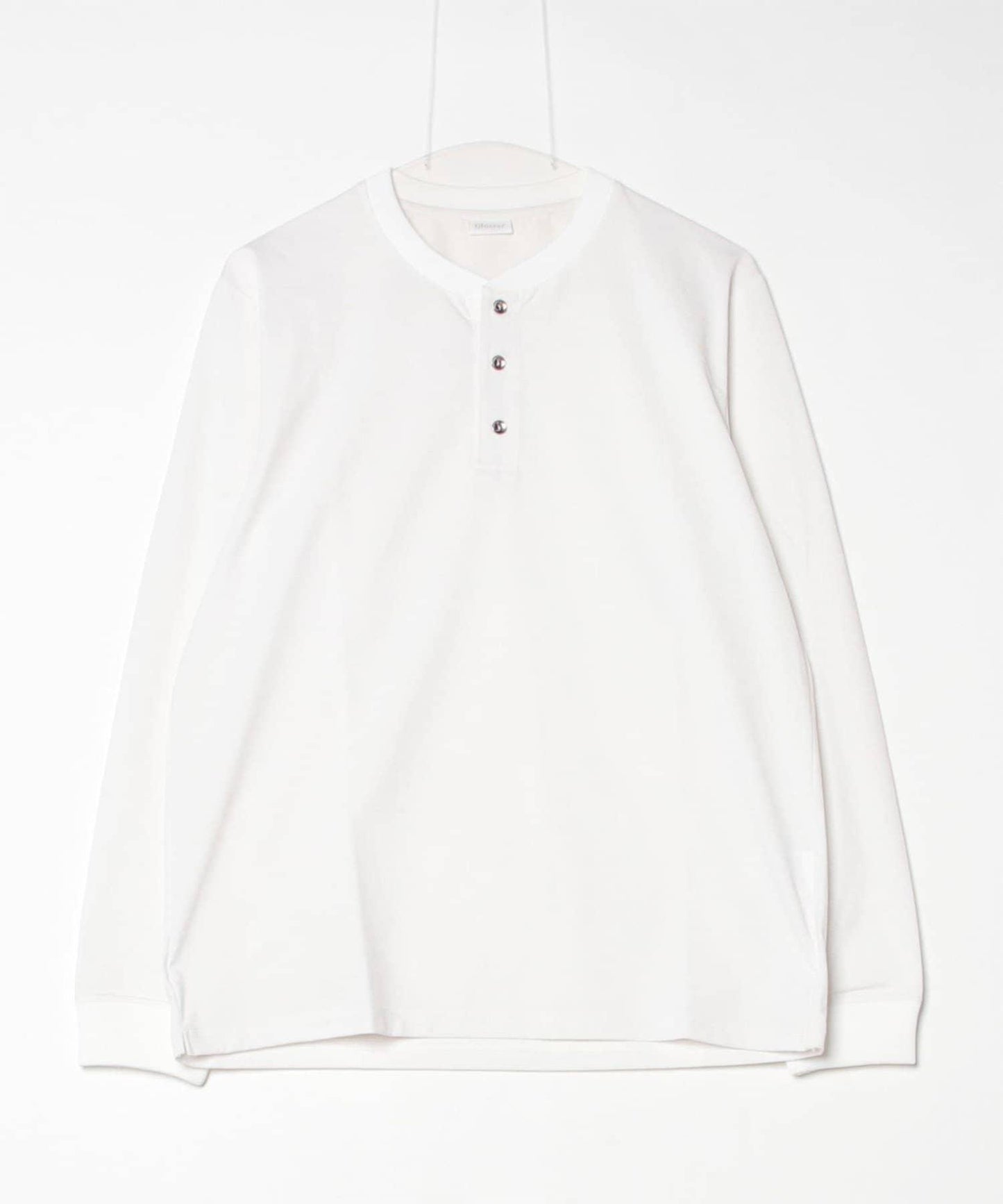 【GLOSTER】降落傘扣 帶領口 天竺 長袖T恤 長T