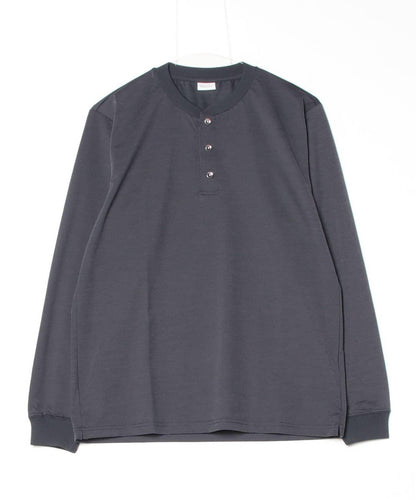 【GLOSTER】降落傘扣 帶領口 天竺 長袖T恤 長T