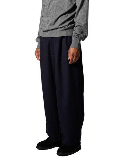 研究過的藏褶長褲/帶防水處理的輕型羊毛布