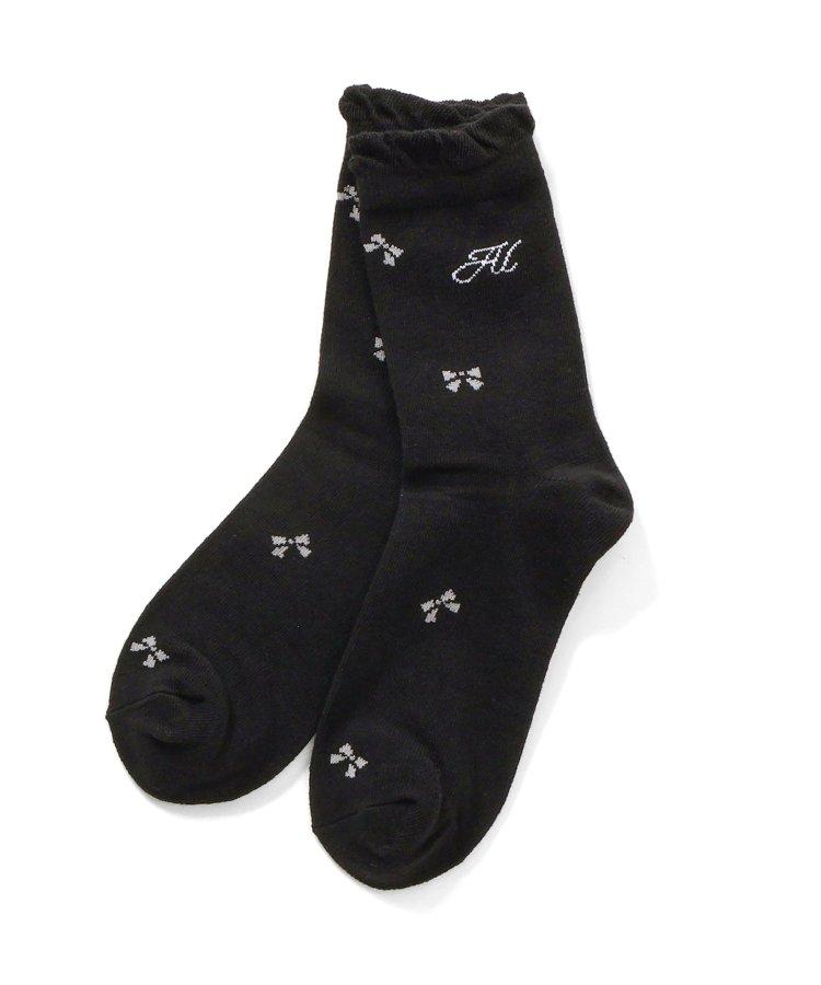 3P對象 蝴蝶結圖案長筒襪