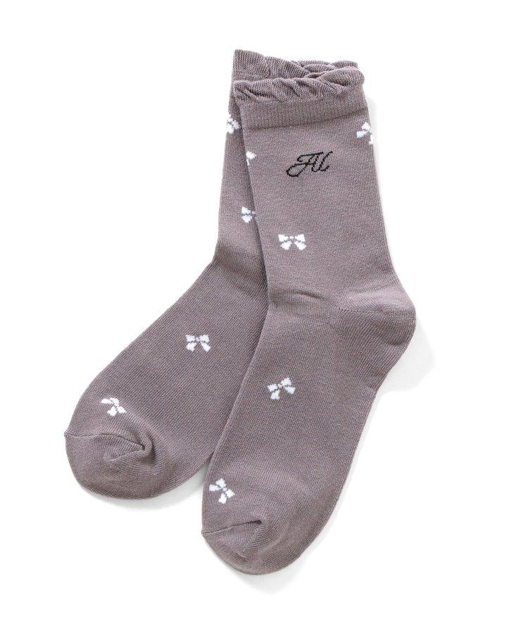 3P對象 蝴蝶結圖案長筒襪