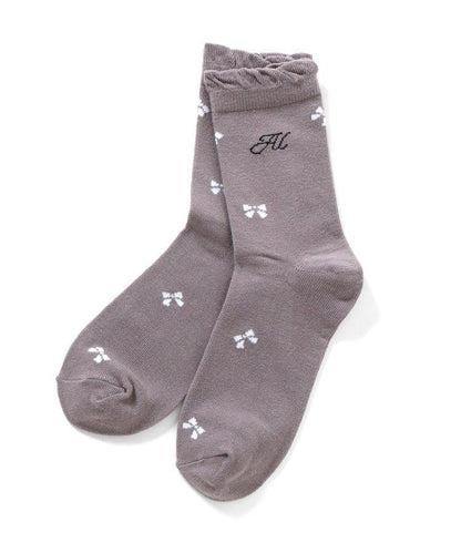 3P對象 蝴蝶結圖案長筒襪