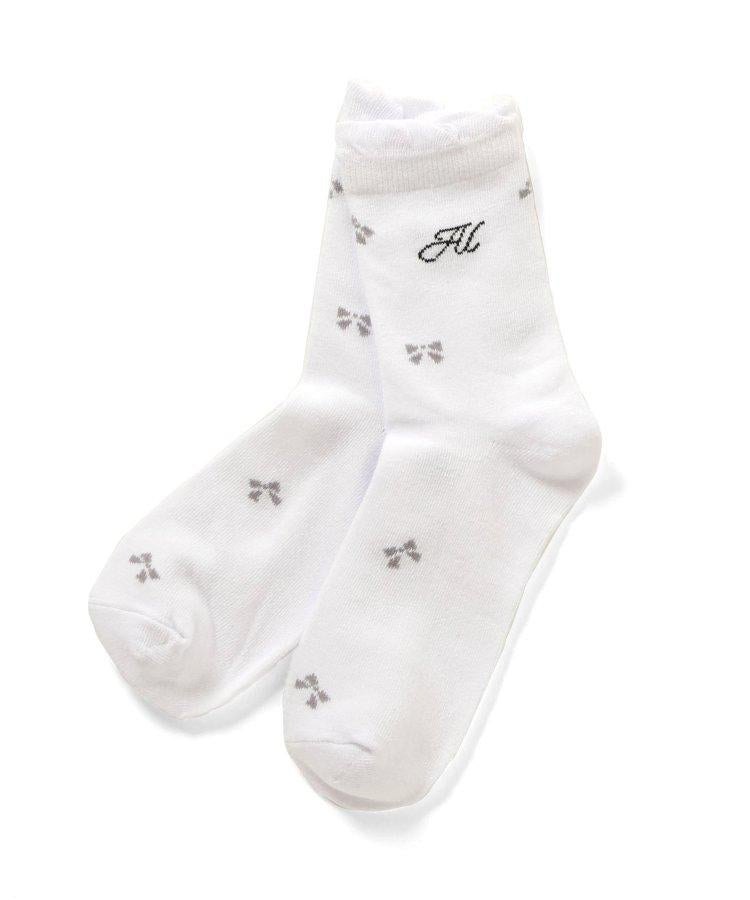 3P對象 蝴蝶結圖案長筒襪