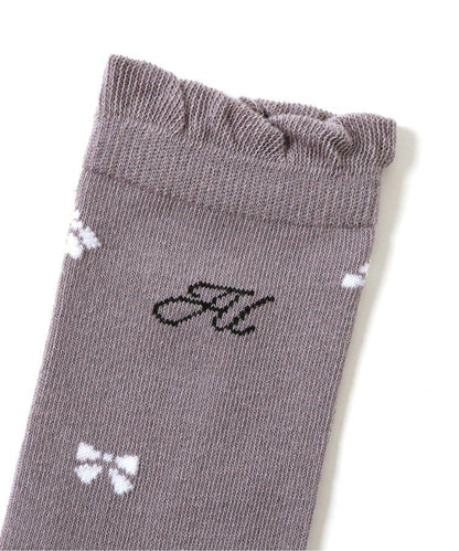 3P對象 蝴蝶結圖案長筒襪