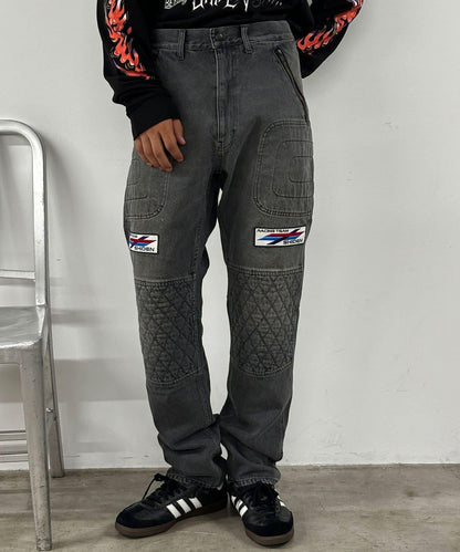 【紫電】摩托車褲 -13.5盎司牛仔布復古