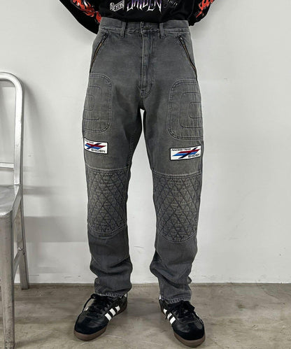 【紫電】摩托車褲 -13.5盎司牛仔布復古