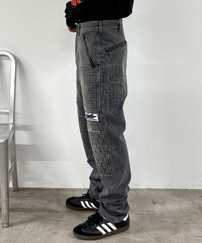 【紫電】摩托車褲 -13.5盎司牛仔布復古