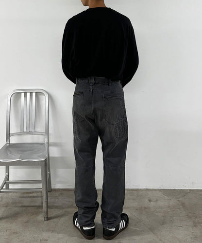 【紫電】摩托車褲 -13.5盎司牛仔布復古