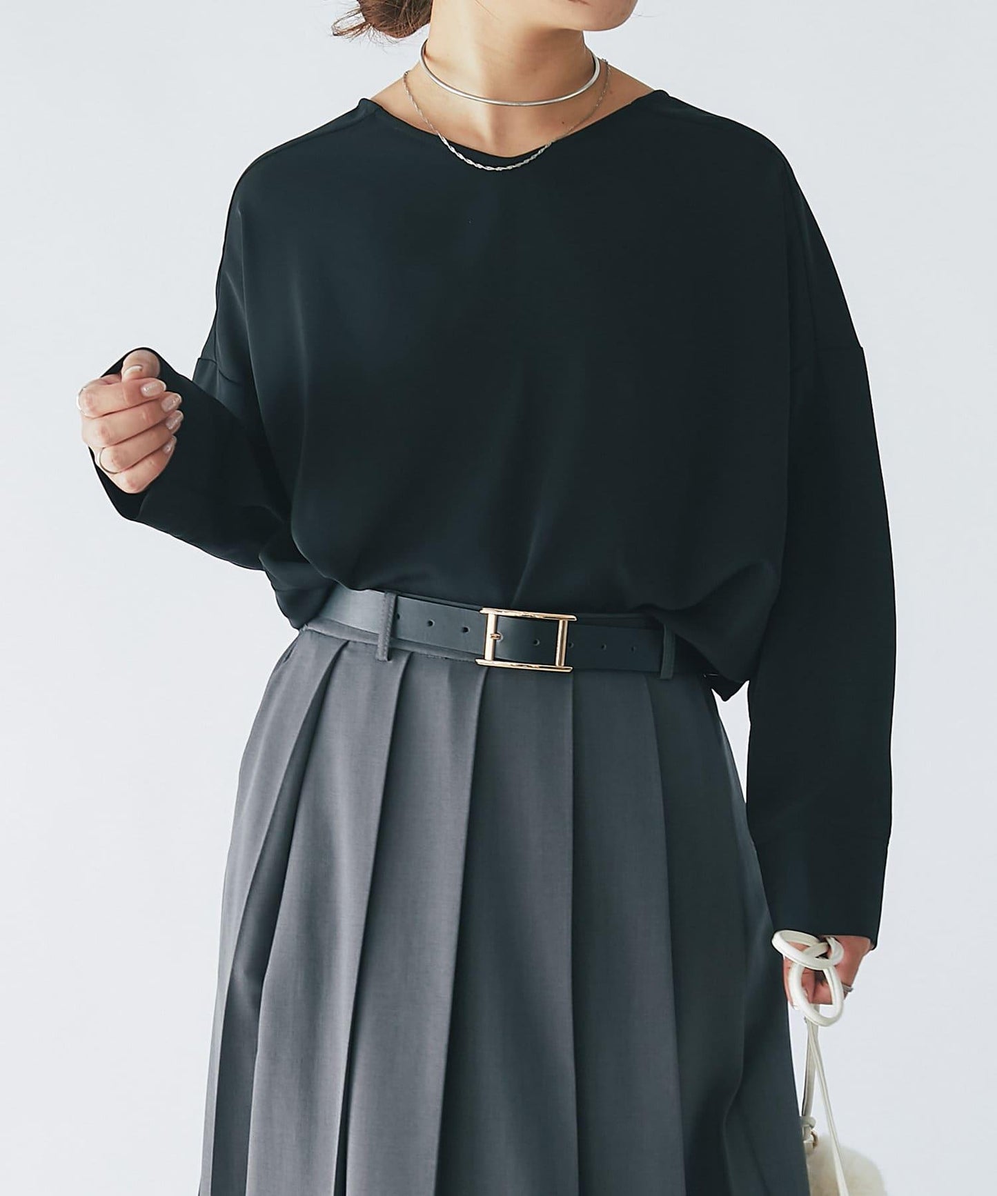 《長季節穿著》後扣T恤襯衫