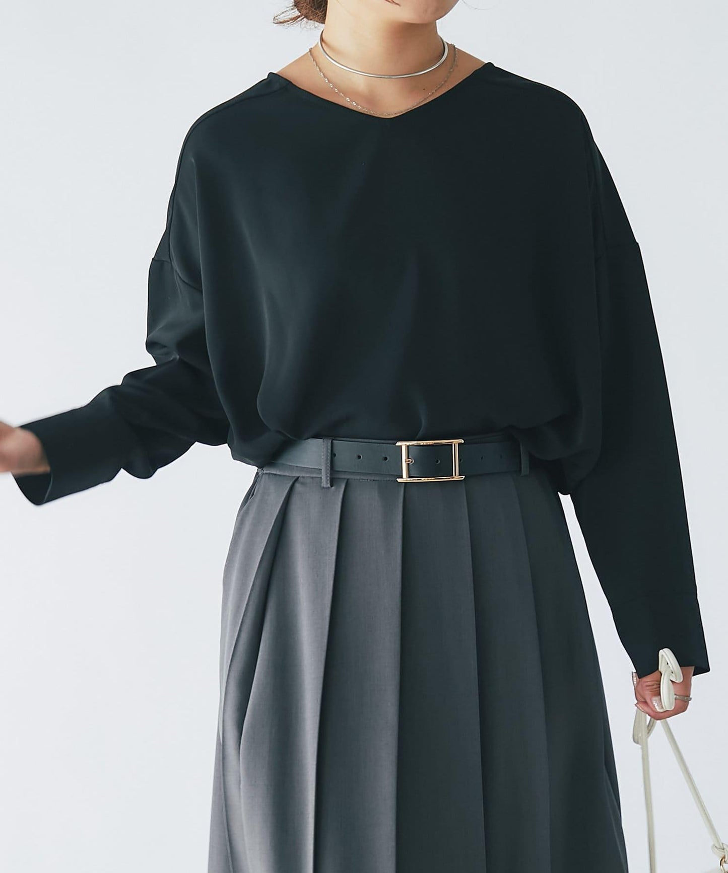 《長季節穿著》後扣T恤襯衫