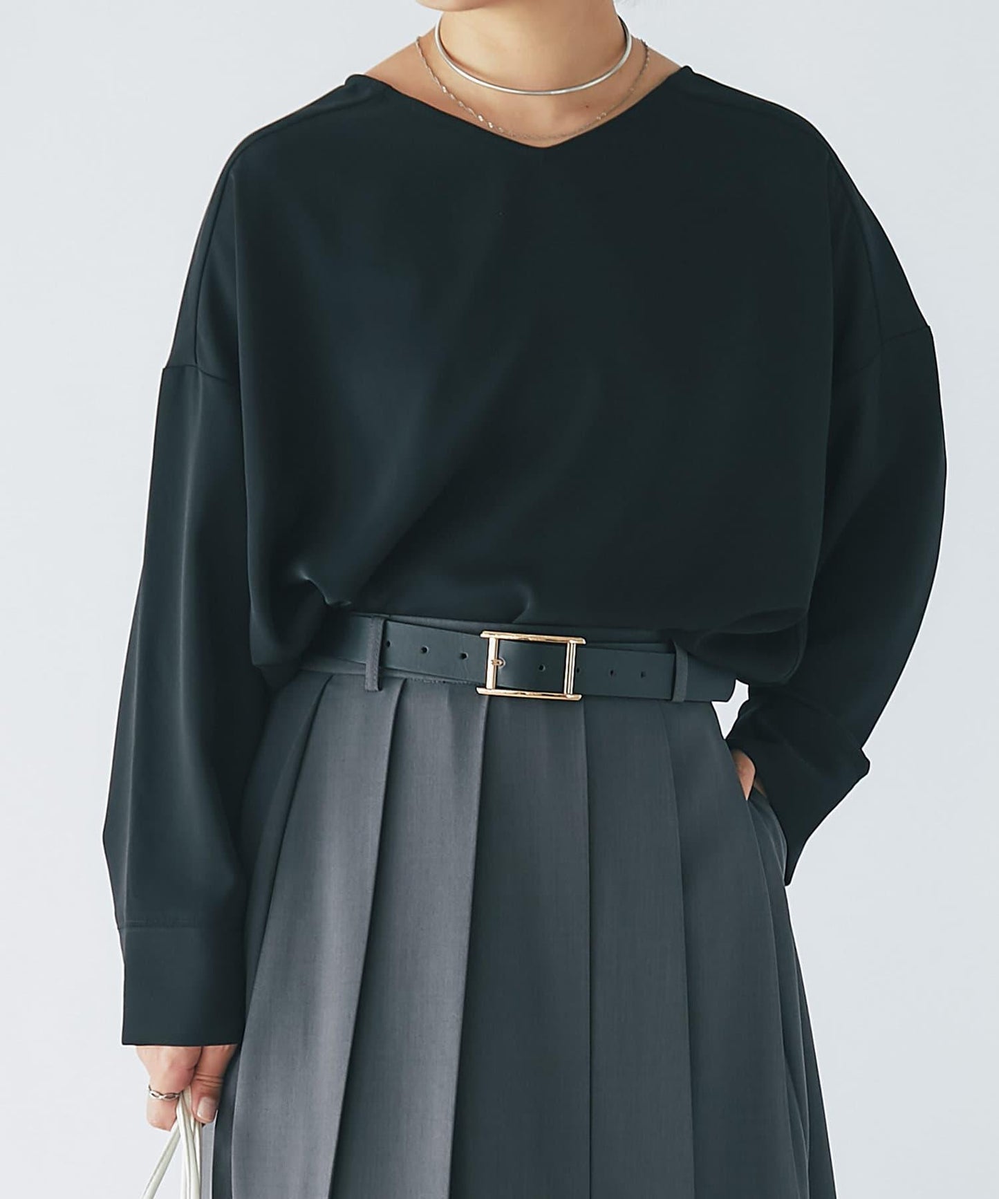 《長季節穿著》後扣T恤襯衫