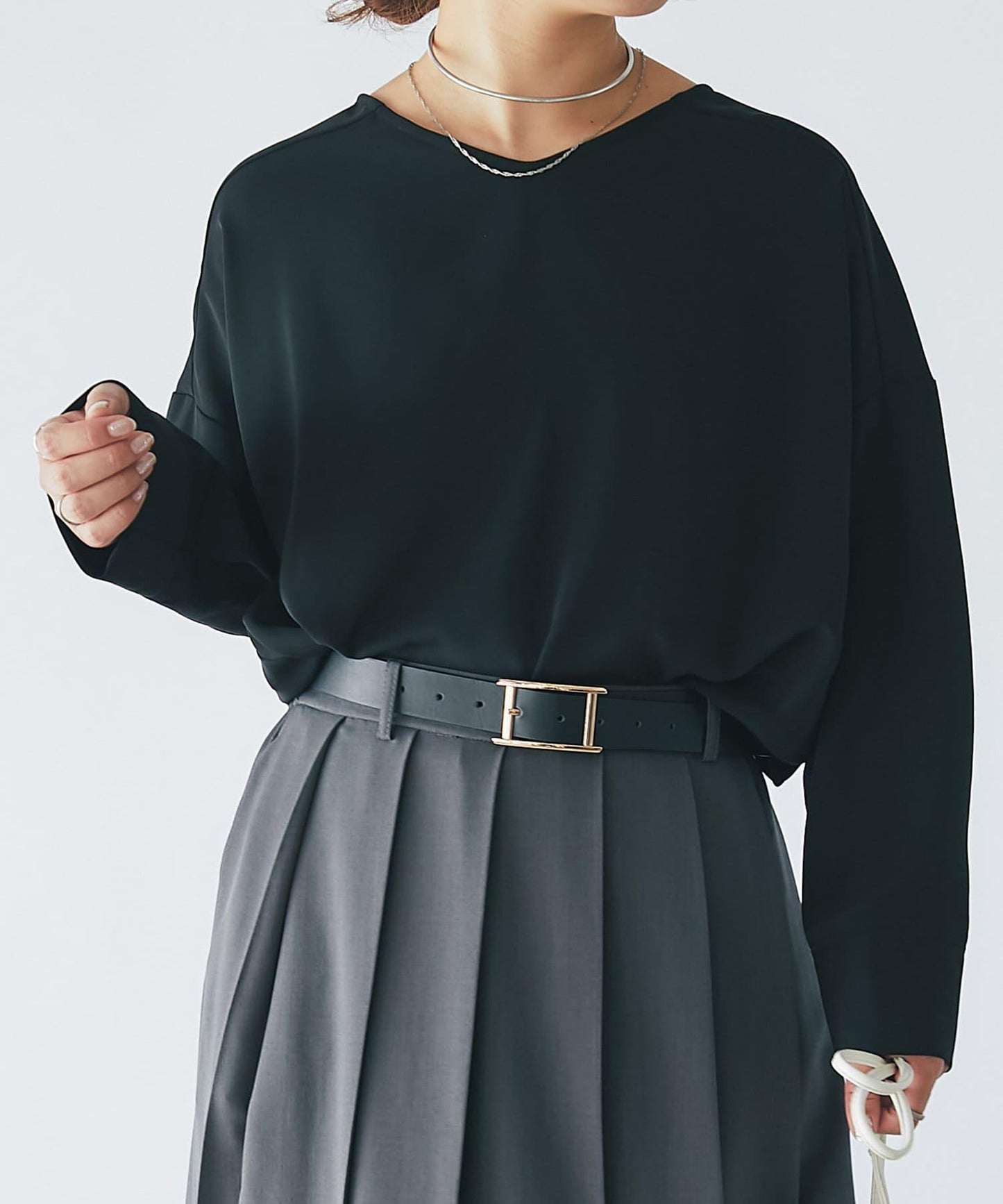 《長季節穿著》後扣T恤襯衫