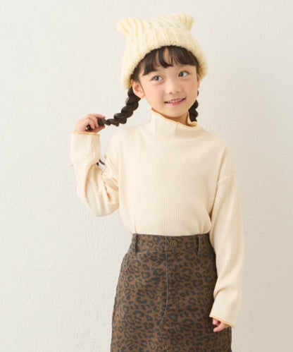 【兒童】配色條紋針織高領衫