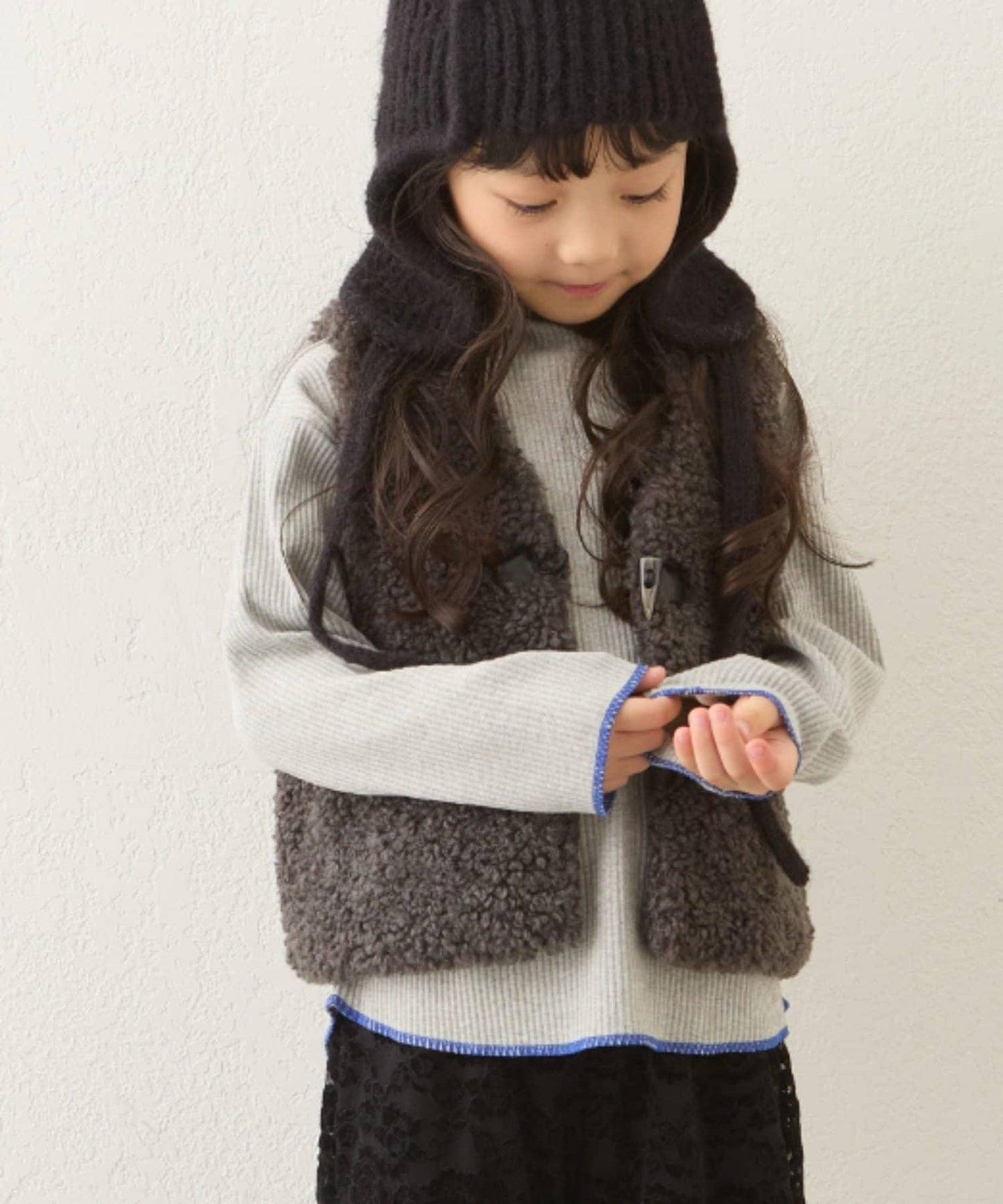 【兒童】配色條紋針織高領衫