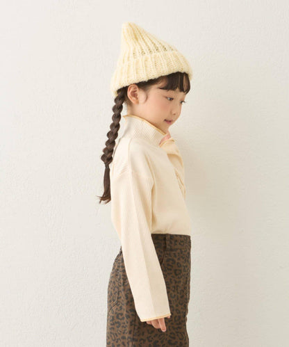 【兒童】配色條紋針織高領衫