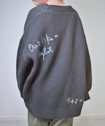 【兒童】點綴刺繡針織開衫