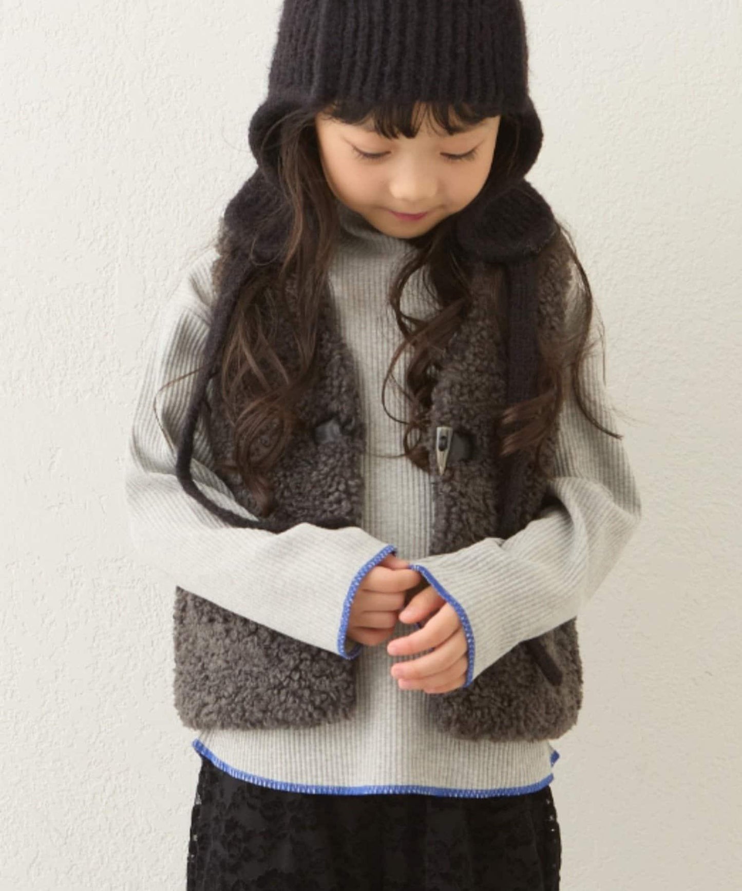 【兒童】配色條紋針織高領衫